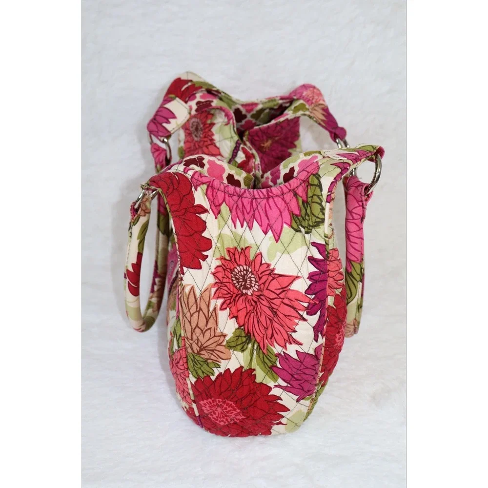 Vera Bradley Hello Dahlia Shoulder Bag with plenty of Inner Pockets